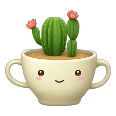 a cactus teacup sticker