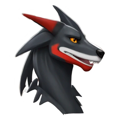 Black Cool Edgy Nargacuga-Houndoom-Garchomp Fakémon with Red and white Edgy markings sticker