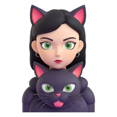 evil British cat-woman sticker