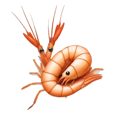 A shrimp with chefs hat, frying rice  sticker