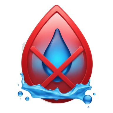 blue water droplet inside red prohibition sign sticker