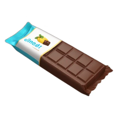 chocolate bar in its packaging sticker