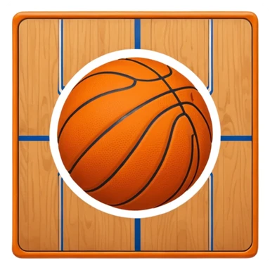basketball being bounce on basketball court sticker
