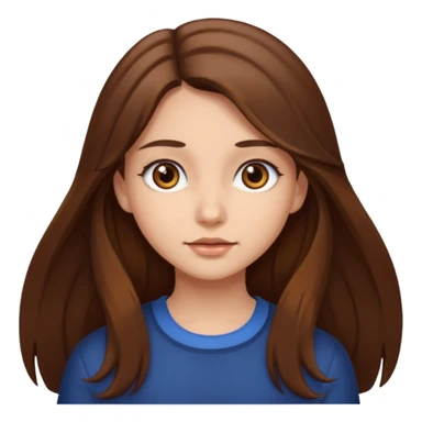 long brown hair brown eye girl sticker