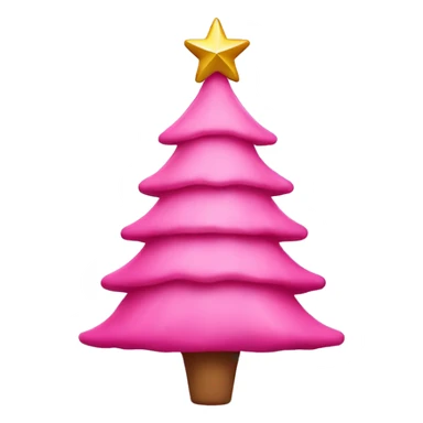 Pink Christmas tree with l and a star on top sticker