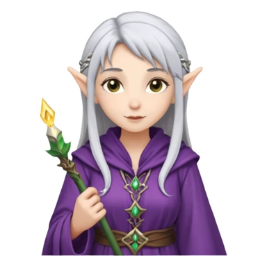 Frieren the female elf mage with silver hair without stone sticker