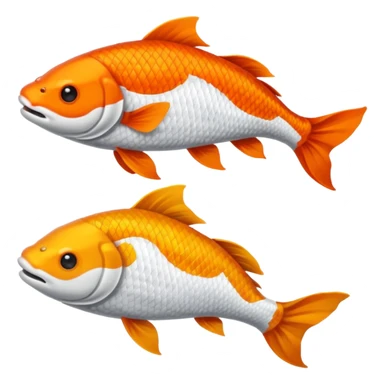 Creo dos pezes koi, como el Jim y el jam, una todo balcón y el otro todo de negro, de una perspectiva desde arriba. sticker