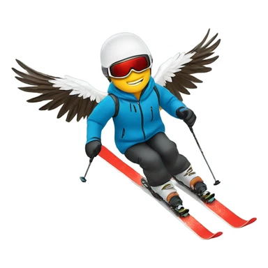 ￼ skier with Eagle wings sticker