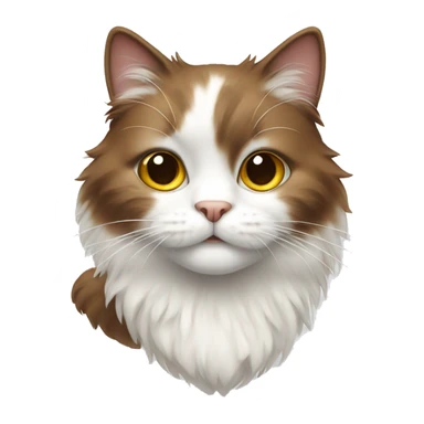 white and brown fluffy cat sticker