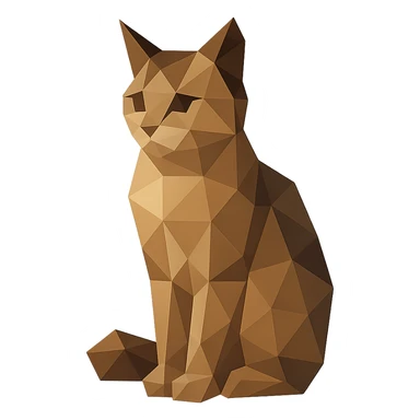 illustration of a cat made of geometric shapes in polygonal style sticker