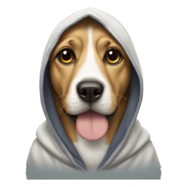 Dog wearing a hoodi sticker