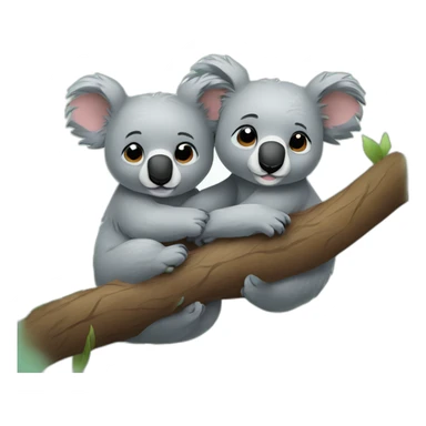 Two cuddling koalas happy sleepy sticker