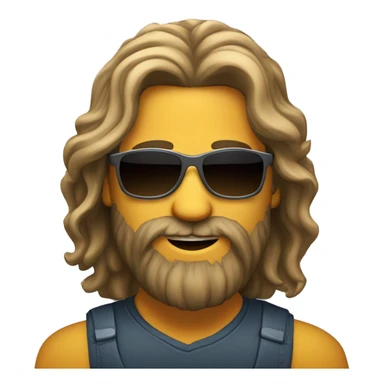 A man with long hair and Beard with sunglass happy gypsi styl sticker