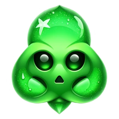 glitter green toxic symbol sticker
