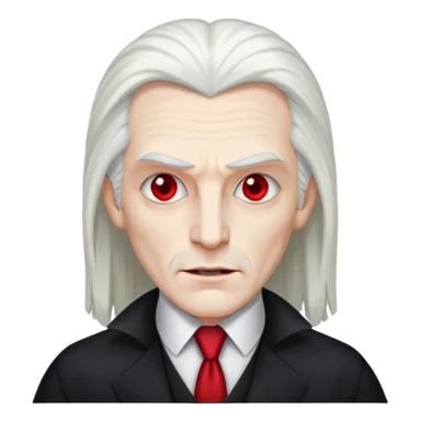 Dracula with long white hair sticker