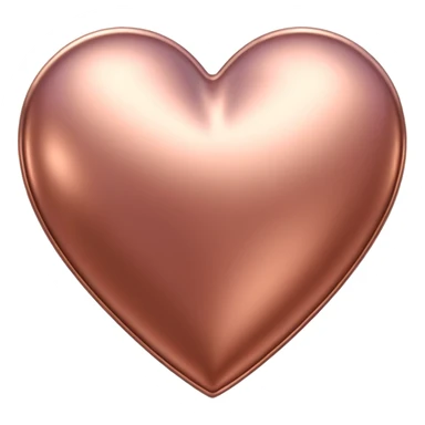 heart with a metallic rose gold finish sticker