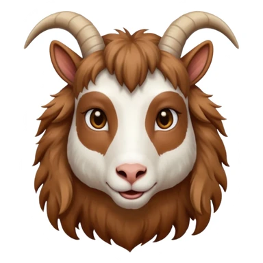 long haired female goat sticker