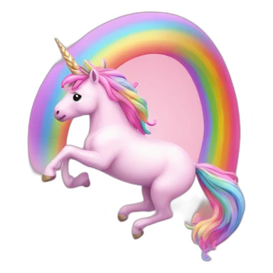 pink unicorn jumps on a rainbow sticker
