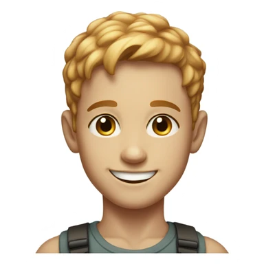 smiling boy with short-cut, reddish-blonde hair and freckles portrait sticker