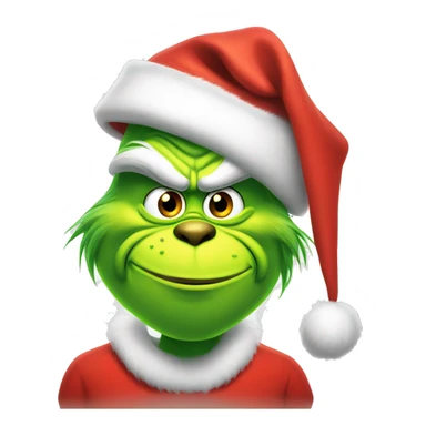 Grinch with Santa hat sticker
