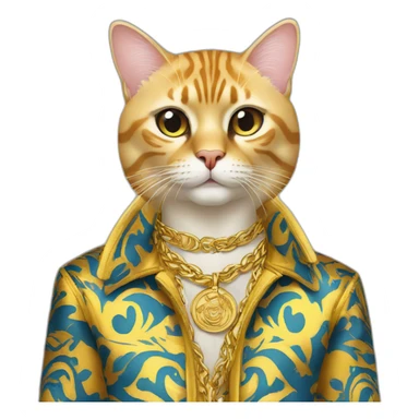 versace fashion cat sticker
