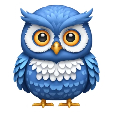 blue fat owl sticker