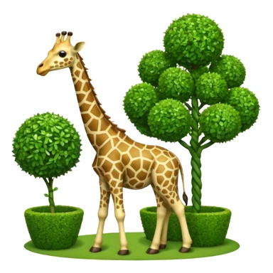 Giraffe-shaped topiary sticker