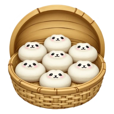 bao buns in bamboo steamer sticker