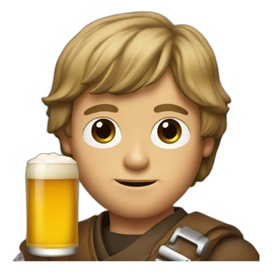 Luke Skywalker with a beer sticker