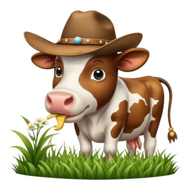 cow wearing a cowboy hat sticker