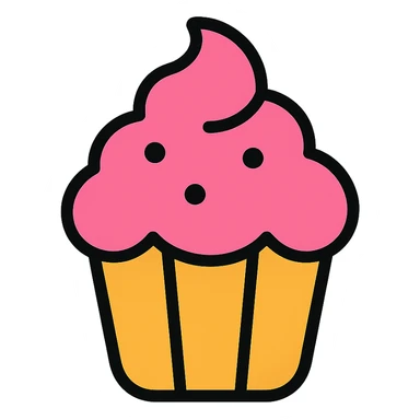 cupcake with pink icing sticker