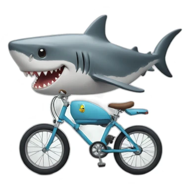 A shark on a bike sticker