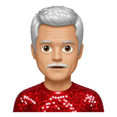 Johnny Knoxville from Jackass with silver hair, red sequin outfit sticker