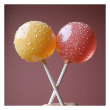 realistic lollipop, two lollipops crossed, photorealistic style sticker