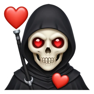 cute reaper portrait with heart eyes  sticker