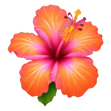 Pink and orange Hibiscus flower sticker