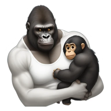 Buff Gorilla holding Kim Kardashian sticker
