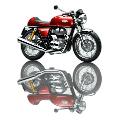 royal enfield red continental gt in silver chrome sticker