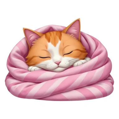 Calico Cat Sleeping Under A Pink Pastel Blanket  sticker