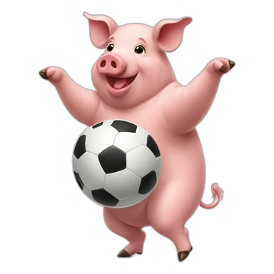 PIGS PLAYING soccer sticker