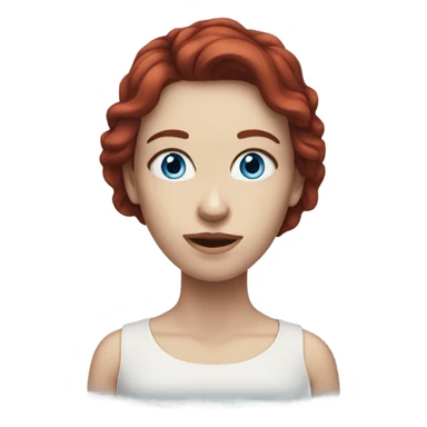 Pale woman dark red hair blue eyes sticker