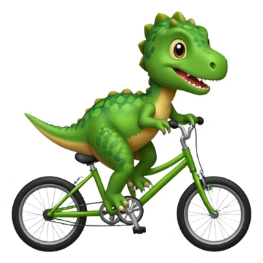 Baby dinosaur riding a bike  sticker