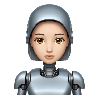half robot cop woman sticker
