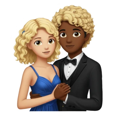 Percy Jackson and annabeth chase slow dancing But Annabeth chase is black and Percy Jackson’s hair is blonde and curly sticker