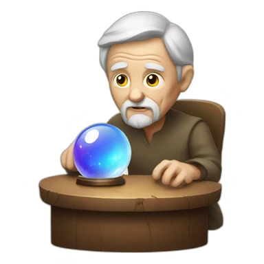 old man with crystal ball sticker