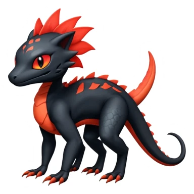Salandit-Litten-Fakémon-hybrid-creature (full body)  sticker