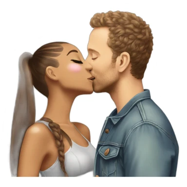 Ariana Grande kisses Coldplay sticker
