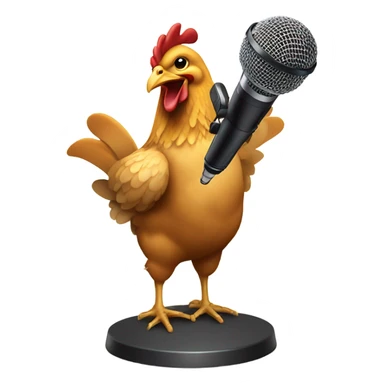 A chicken singing karaoke  sticker