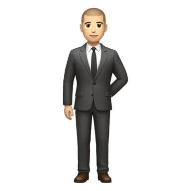 business man as hero brown buzz cut hair white skin full body no glasses jacket no tie sticker