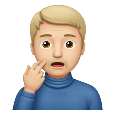 Guy holding his throat sticker